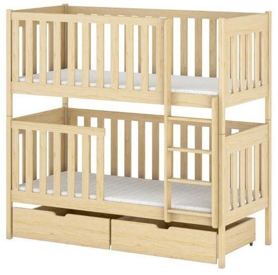 Patrová postel pro dvě děti DENIS 80x180 borovice