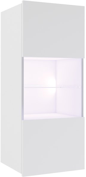 Levně Vitrína Corinto LED, bílá/bílý lesk