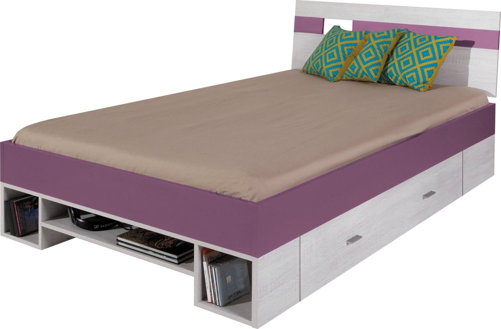 postel NEOS 19, borovice/fialová