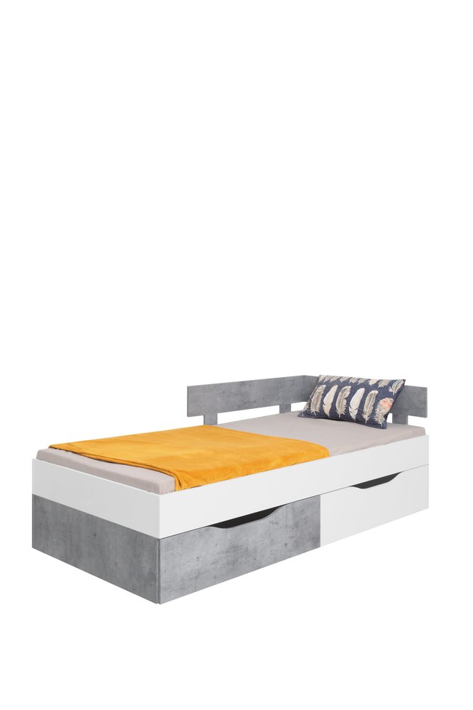 Dětská postel STELA 90, bílá/šedá