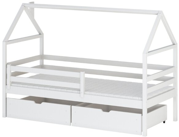Domečková postel ATLAS 80x160, bílá