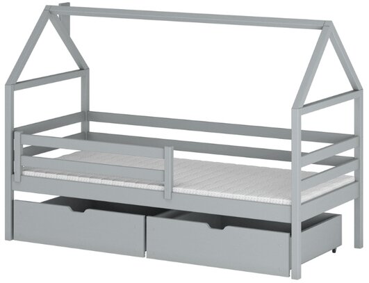 Domečková postel ATLAS 80x180, šedá
