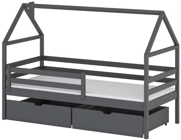 Domečková postel ATLAS 80x160, grafit