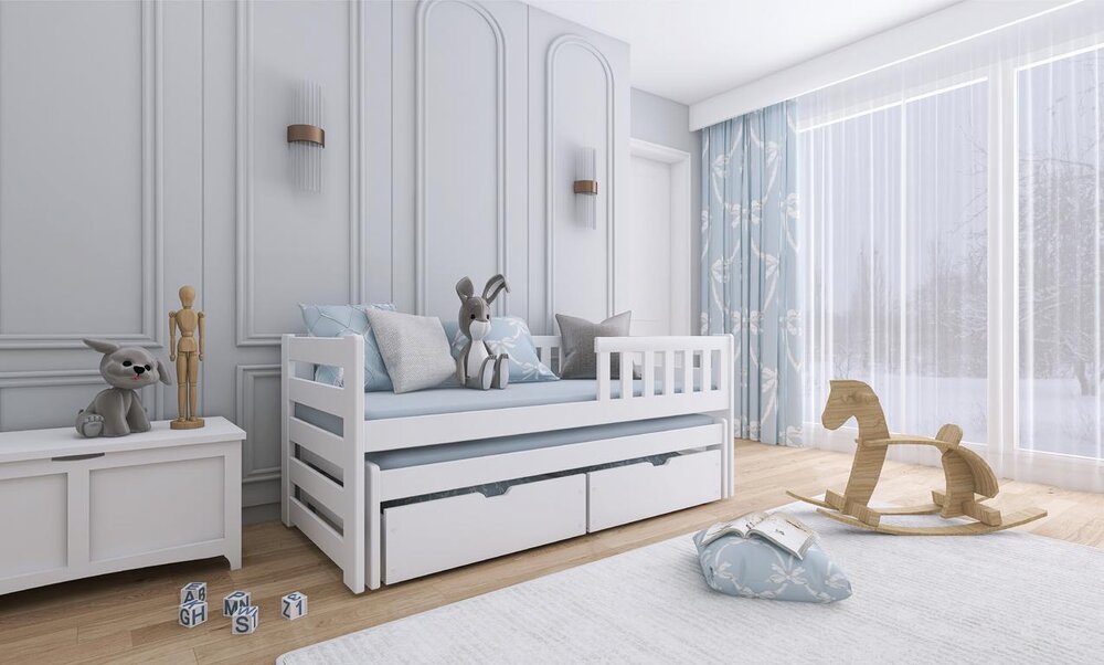 Dětská postel s přistýlkou BEATA 80x200, bílá