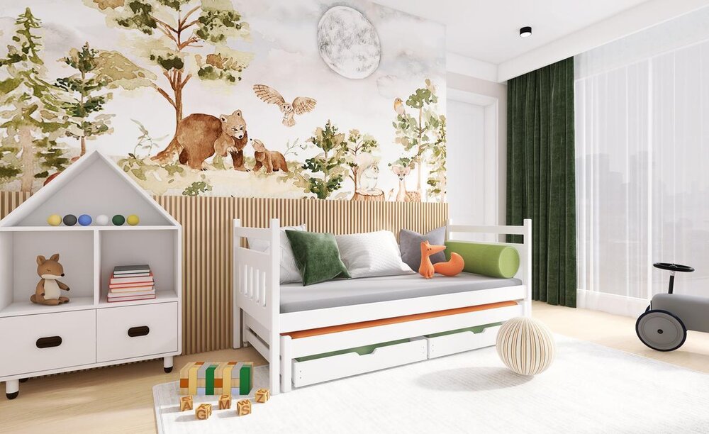 Dětská postel s přistýlkou DANNY 80x180, bílá