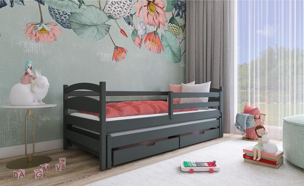 Dětská postel s přistýlkou TAMARA 80x160, grafit