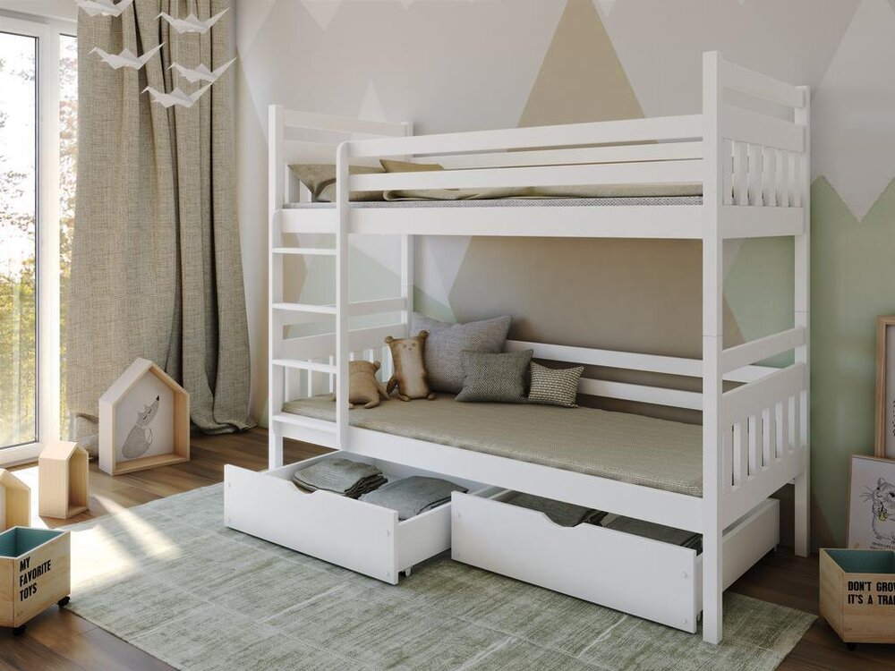 Patrová postel pro dvě děti AMÁLKA 80x160, bílá