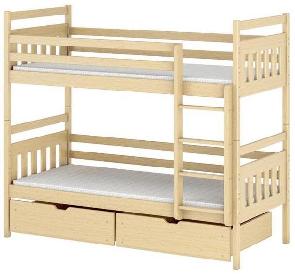 Levně Patrová postel pro dvě děti AMÁLKA 90x190 borovice