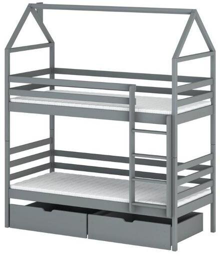 Patrová postel pro dvě děti AGÁTA 80x160, šedá