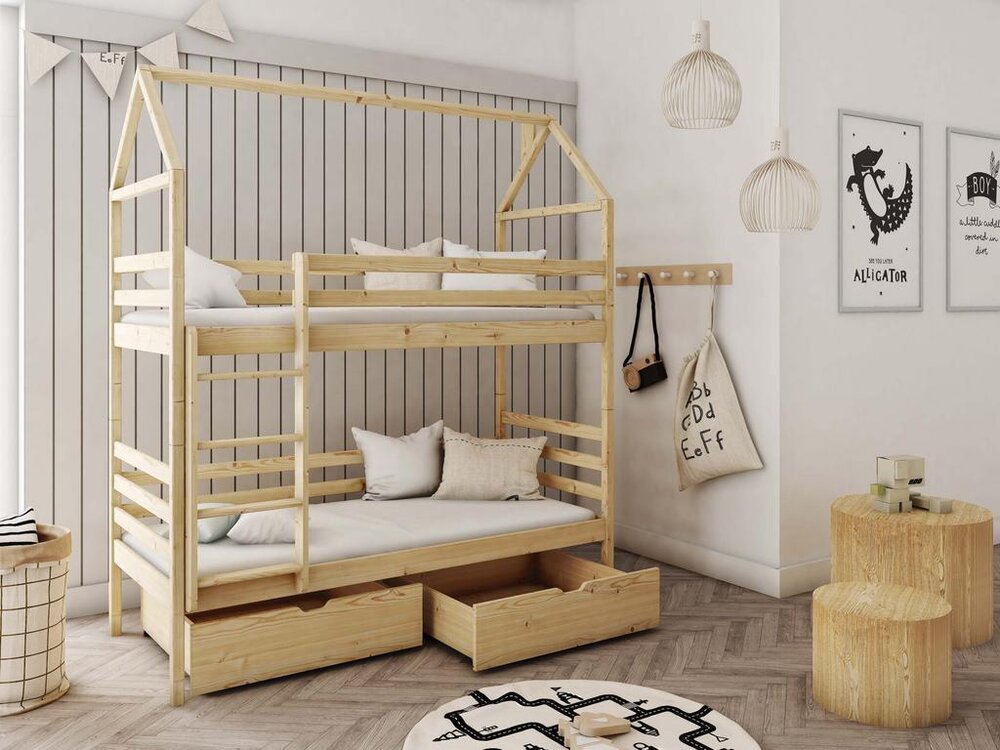 Patrová postel pro dvě děti AGÁTA 80x180 borovice