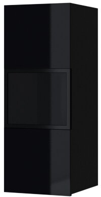 Levně Závěsná skříňka HEMI 07 L/P černá / černé sklo