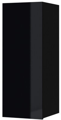 Levně Závěsná skříňka HEMI 08 L/P černá / černé sklo