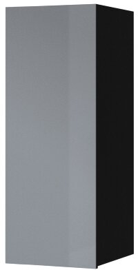 Levně Závěsná skříňka HEMI 08 L/P černá / šedé sklo
