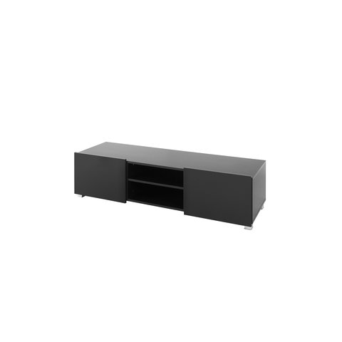 TV stolek GLORIA 2D + nástavba, černá/černý lesk