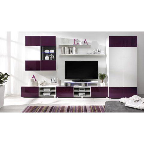 Obývací pokoj GLORIA 3, bílá/fialová