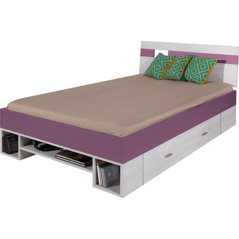 postel NEOS 19, borovice/fialová