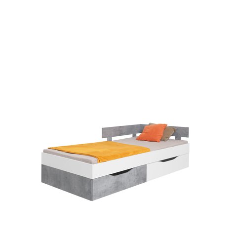 Dětská postel STELA 120, bílá/šedá