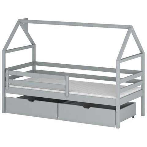 Domečková postel ATLAS 80x160, šedá