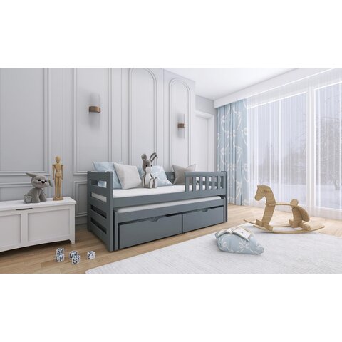 Dětská postel s přistýlkou BEATA 80x160, šedá