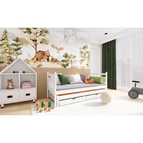 Dětská postel s přistýlkou DANNY 80x180, bílá