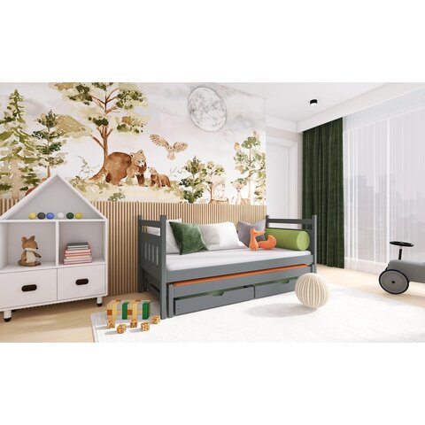 Dětská postel s přistýlkou DANNY 80x160, grafit