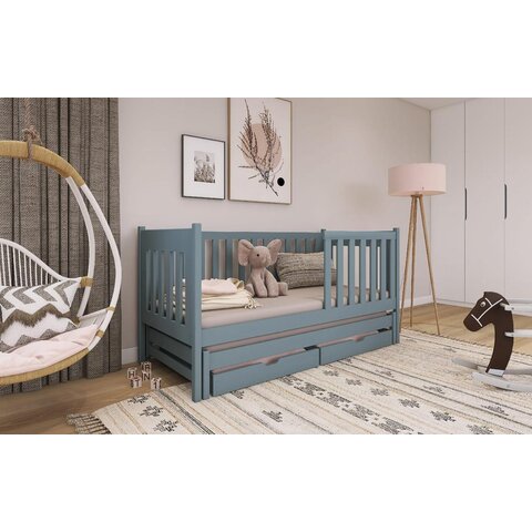 Dětská postel s přistýlkou KAROL 90x200, šedá