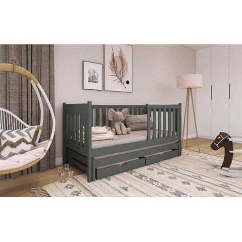 Dětská postel s přistýlkou KAROL 80x200, grafit
