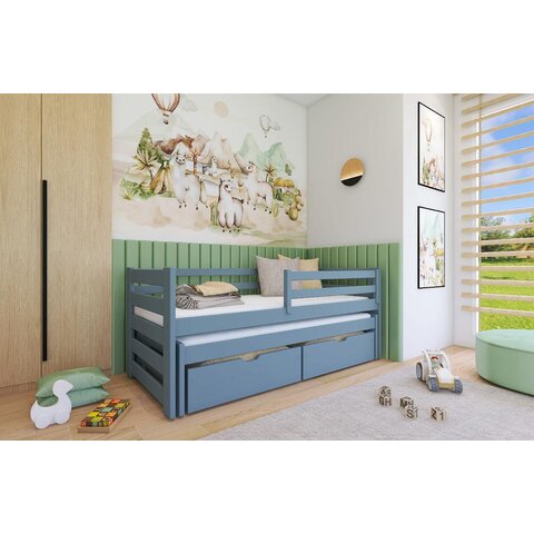 Dětská postel s přistýlkou KLÁRA 80x200, šedá