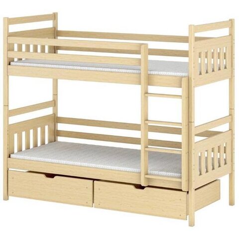 Patrová postel pro dvě děti AMÁLKA 80x160, borovice
