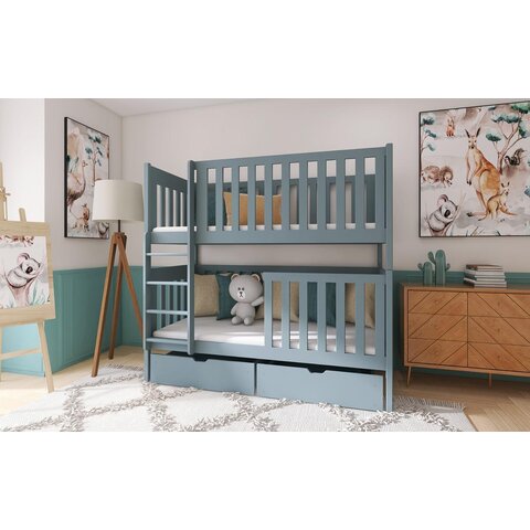 Patrová postel pro dvě děti DENIS 80x180, šedá