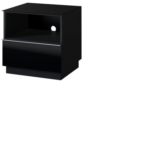 Tv stolek HEMI 37 černá / černé sklo