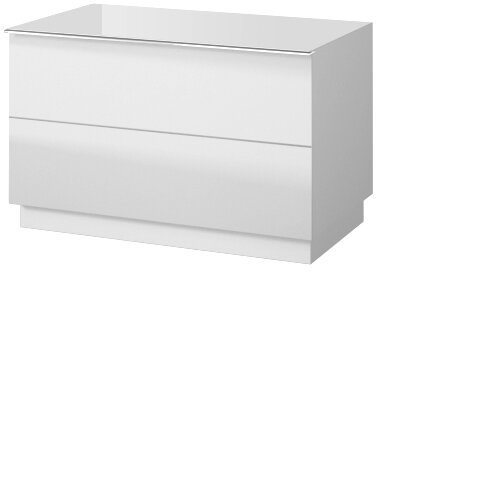 Tv stolek HEMI 39 bílá / bílé sklo