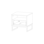 Noční stolek LEO, hickory / bílý mat
