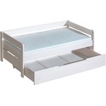 Bílá postel z masivu BOBÍK s úložným prostorem, 200x90