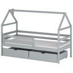 Domečková postel ATLAS 80x180, šedá