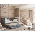 Dětská postel s přistýlkou KAROL 80x160, šedá