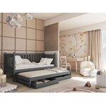Dětská postel s přistýlkou KAROL 80x160, grafit