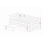 Dětská postel s přistýlkou KLÁRA 90x200 borovice