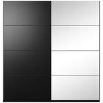 Šatní skříň BARO 220 se zrcadlem černá