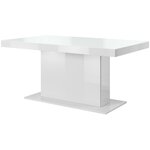Rozkládací jídelní stůl HERA bílá / bílý lesk / bílé sklo title=